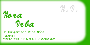 nora vrba business card