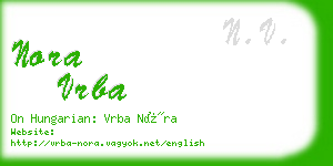 nora vrba business card